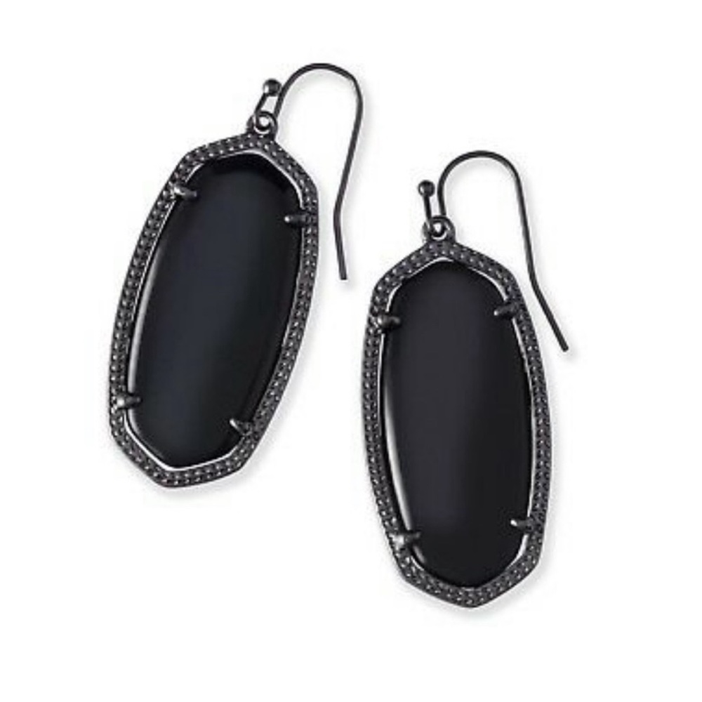Kendra Scott Elle Gunmetal Drop Earrings in Black